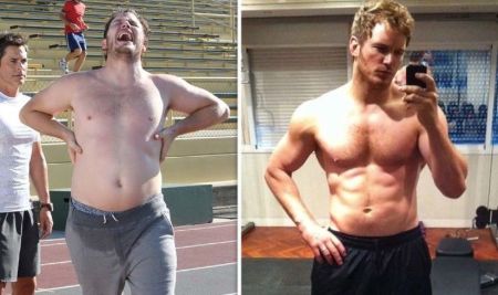 Chris's transformation due to weight loss.